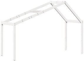 846944 vidaXL Покрив за детско легло, бял, 203x80,5x142 см, бор масив