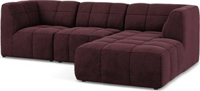 Бордо кадифен ъглов диван (десен ъгъл) Aloha – Makamii