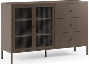 Сива метална витрина 140x90x40 cm Layna – Marckeric