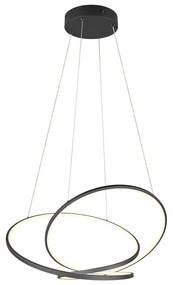 Матово черно LED затъмняващо се висящо осветително тяло Darvin – Trio