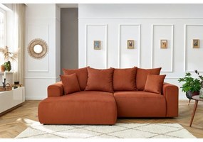 Оранжев кадифен ъглов диван Enjoy – Bobochic Paris