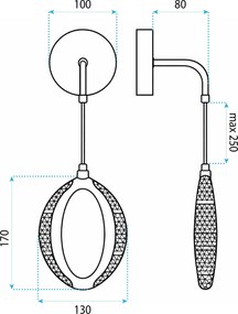 СТЕНЕН LED АПЛИК G175-W GOLD