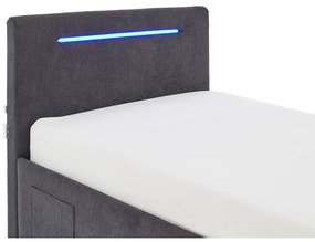 Тъмносиво тапицирано детско легло 90x200 cm с място за съхранение с включена подматрачна рамка Circle – Meise Möbel