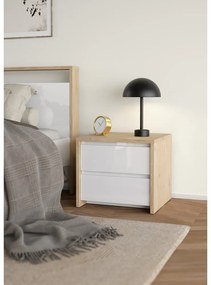 Нощно шкафче в бял и естествен цвят Next – Tvilum