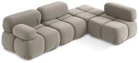 Бежов кадифен модулен ъглов диван (десен ъгъл) Lokua – Makamii