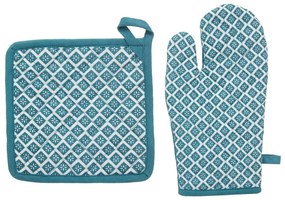 Комплект ръкавица и подложка за фурна atmosphera Paty - Син