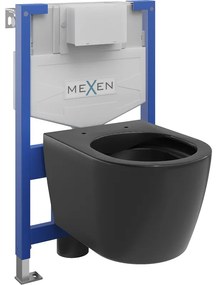 Комплект за вграждане WC система Fenix XS-F с тоалетна чиния Carmen, черен мат - 6803388XX85