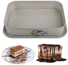 Форма за печене с падащо дъно Kinghoff KH 1978, 39x29x7.5 см, Мраморно покритие, Бежов