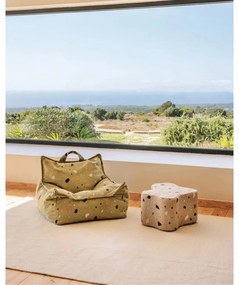 Светлокафяв детски пуф от букле и шенил Terrazzo Cloud – Wigiwama