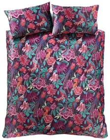 Лилаво двойно спално бельо 200x200 cm Kate Floral – Catherine Lansfield