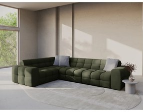 Зелен ъглов диван (ляв ъгъл/L форма) Kendal – Micadoni