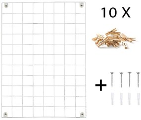 Бяла метална дъска за напомняне, 50 x 70 cm - Evila Originals