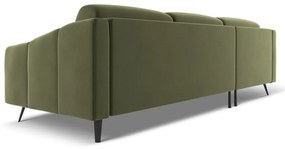 Зелен кадифен ъглов диван (ляв ъгъл) Nalu – Makamii