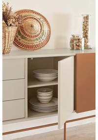 Нисък скрин с плъзгащи се врати в светлосиво-тухлено 180x91 cm Nube - Teulat