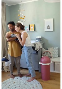 Тъмнорозово пластмасово кошче за пелени 25 l Whale – Kindsgut