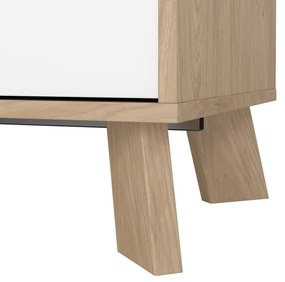 Скрин от дъбов декор в бял и естествен цвят 147x73x39 cm Ikast – Tvilum