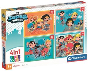 Clementoni - Пъзел 4 в 1 DC Comics Super Friends 21520