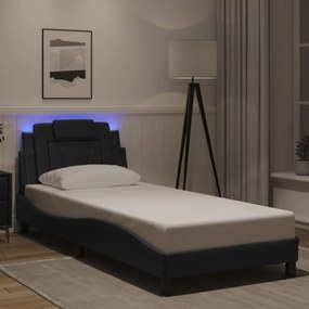 3213994 vidaXL Рамка за легло Viana с LED без матрак черна 90x200 см