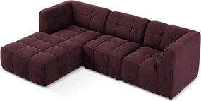 Бордо кадифен ъглов диван (ляв ъгъл) Aloha – Makamii