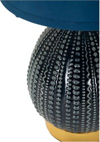 Синя керамична настолна лампа с текстилен абажур (височина 30,5 cm) Flavi – Mauro Ferretti