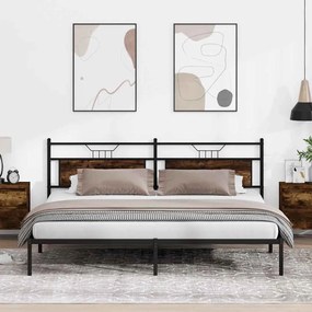 4106749 vidaXL Рамка за легло без матрак опушен дъб 193x201 см инженерно дърво