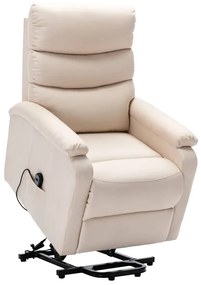 321245 vidaXL Изправящ стол, кремав, текстил