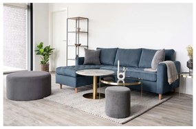 Кръгла масичка за кафе в бяло и златно с мраморен плот 70x70 cm Bolzano - House Nordic