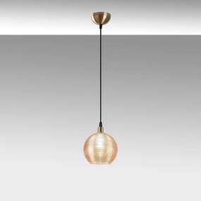 Жълта охра и златисто висящо осветително тяло със стъклен абажур ø 15 cm Muzo – Opviq lights