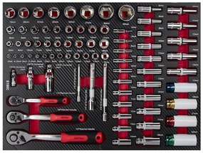Работническа количка за инструменти 299бр - 7 чекмеджета + шкаф KD1068