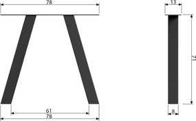 Черни метални крачета в комплект от 2 броя Tablo - WOOOD