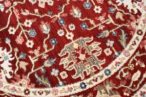 Червен кръгъл килим в ретро стил Ширина: 100 см