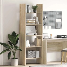 803410 vidaXL Библиотека, дъб сонома, 60x35x180 см, инженерно дърво