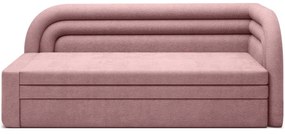 Розов шенилов разтегателен диван с място за съхранение десен ъгъл 223 cm Fabillo – ELTAP