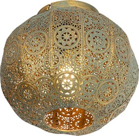 Смарт плафон златен със зелен 28,5 см вкл. WiFi A60 - Baloo