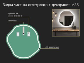 Огледало с органична LED подсветка A35 90×92