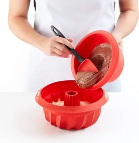 Форма за печене Lekue 1009480, Ø22x8 см, 1 л, Платинен силикон, От -60°C до +220°C, Червен