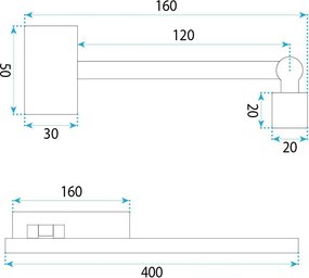 LED аплик за баня SWE028-1W 40cm CHROME