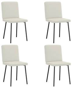 3315295 vidaXL Трапезни столове, 4 бр, кремави, кадифе