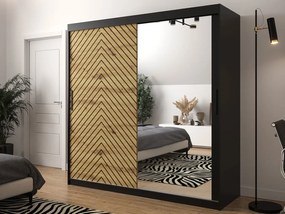 Плъзгащ се гардероб Jodelka с Огледало-Mauro-Artisan-Дължина: 200 cm