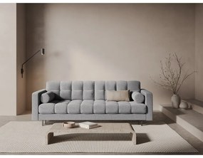 Светлосив разтегателен диван с място за съхранение от букле 222 cm Bali – Cosmopolitan Design