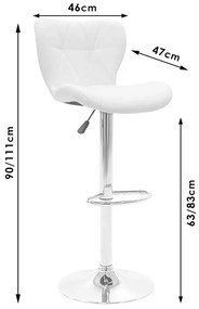Бар стол Коузи 127-000091 цвят бял-хром