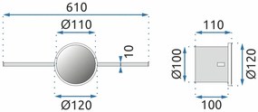 АПЛИК ЗА БАНЯ LED 60CM APP849-1W ROUND BLACK