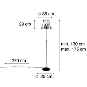 Подова лампа черна с Granny Frame 35 cm регулируема - Parte