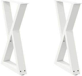 4012721 vidaXL Крака за трапезна маса, 2 бр., бели, 60 x (72-73,3) см, стомана