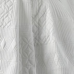 Бяло капитонирано покривало за легло 220x230 cm Folkstone Geo – Catherine Lansfield