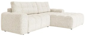 Кремав разтегателен модулен ъглов диван с място за съхранение (десен ъгъл) Lulu – Miuform