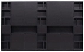 Черна модулна библиотека от масивен бор 340x210 cm Finca – WOOOD