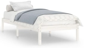 810008 vidaXL Рамка за легло без матрак, бял, 100x200 см, масивно дърво