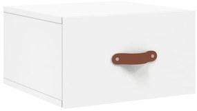 829772 vidaXL Нощно шкафче за стенен монтаж, бяло, 35x35x20 см