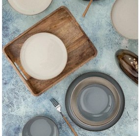 Комплект за хранене от 16 части, сив/бежов, порцелан